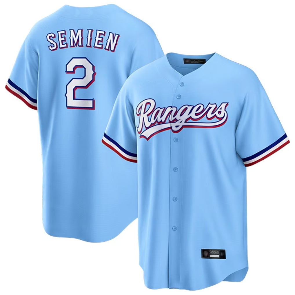 T.Rangers #2 Marcus Semien Player Light Blue Replica Game Hdoa Stitched Jerseys