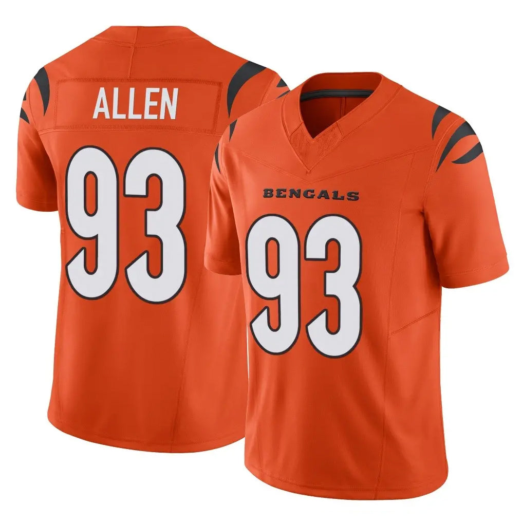 C.Bengals #93 Jonathan Allen Player Orange Vapor F.U.S.E. Limited Home Game Hdoa Stitched Jerseys