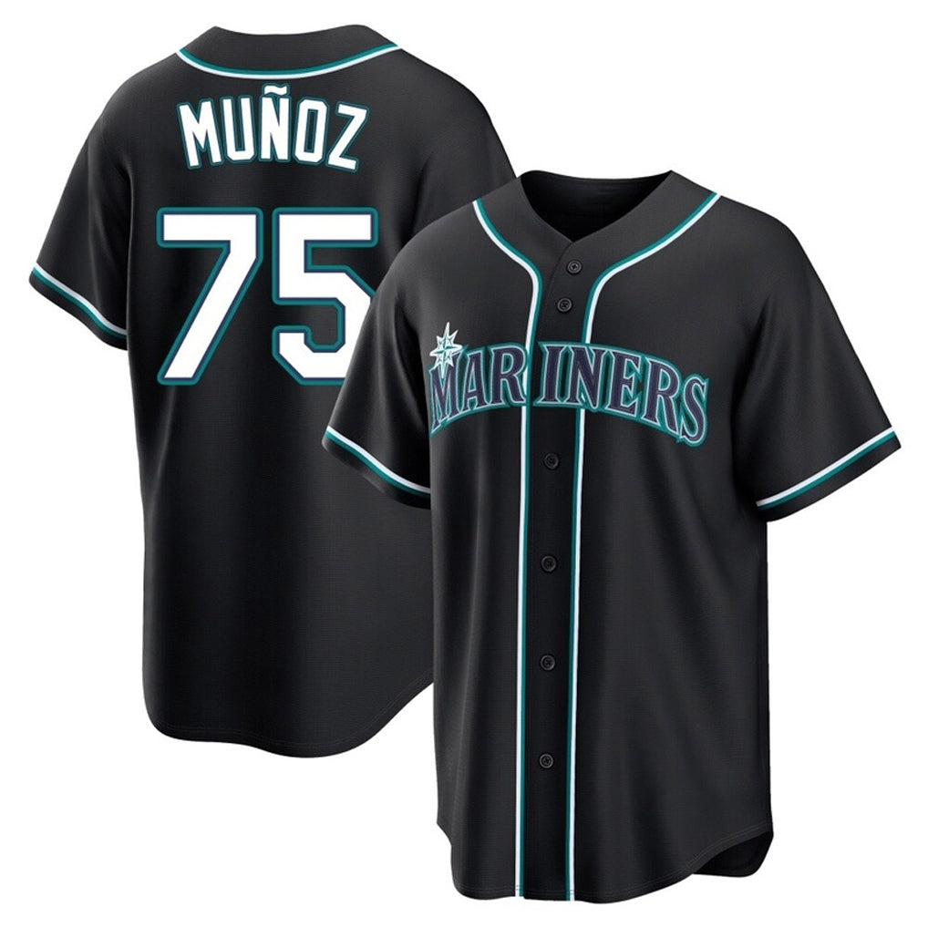 S.Mariners #75 Andres Munoz Player Black Fashion Home Limited Hdoa Stitched Jerseys