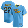 M.Brewers #22 Christian Yelich Player Light Blue City Connect Home Limited Hdoa Stitched Jerseys