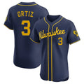 M.Brewers #3 Joey Ortiz Player Navy Home Limited Elite Hdoa Stitched Jerseys