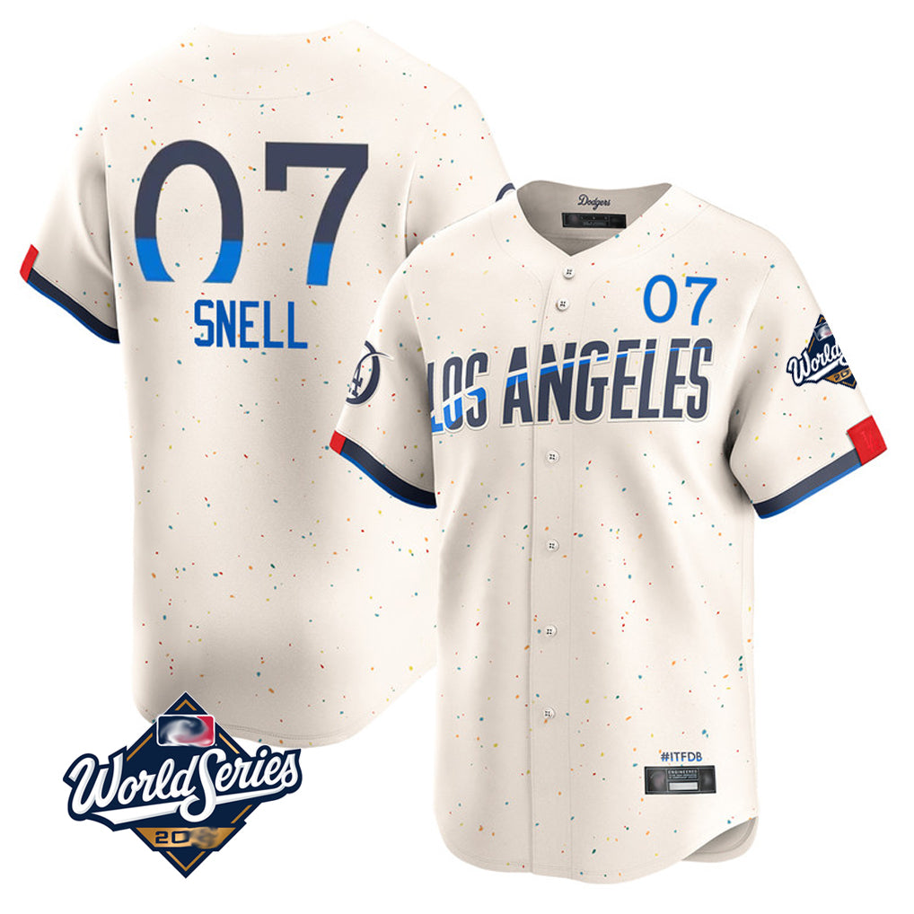 LA.Dodgers #7 Blake Snell Player Cream City Connect Limited World Series Home Hdoa Stitched Jerseys