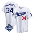 LA.Dodgers #34 Fernando Valenzuela Player White World Series Meet Home Game Hdoa Stitched Jerseys