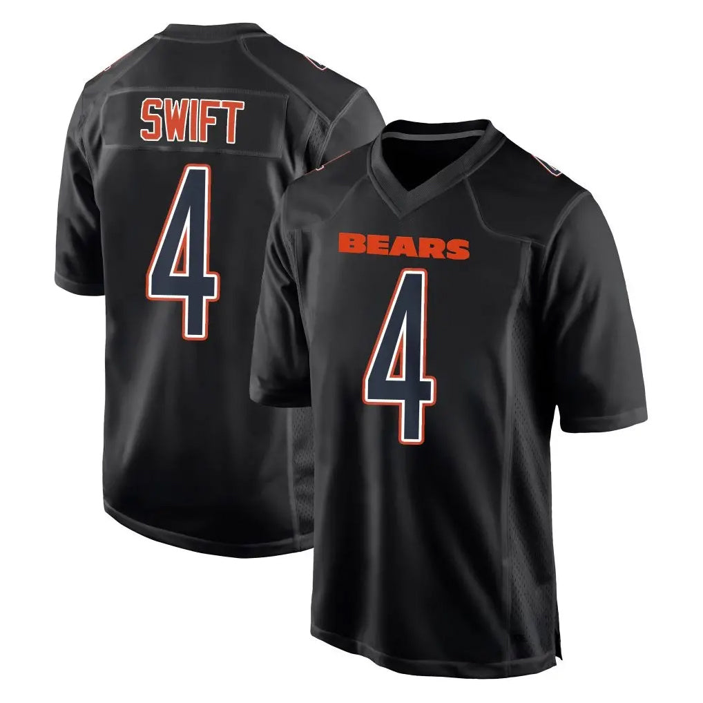 C.Bears #4 D'Andre Swift Player Carbon Black Fashion Game Hdoa Stitched Jerseys