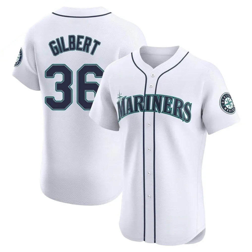 S.Mariners #36 Logan Gilbert Player White Home Limited Elite Hdoa Stitched Jerseys
