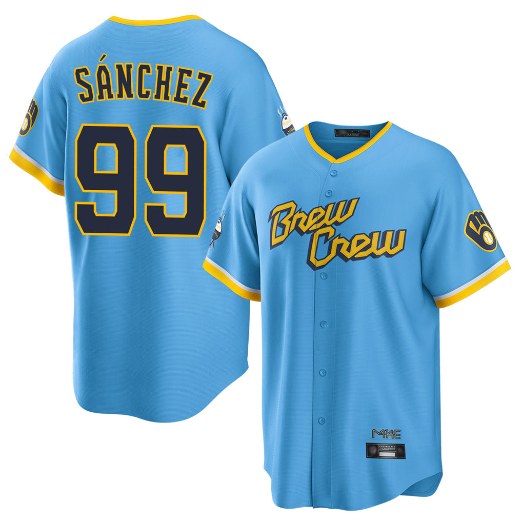 M.Brewers #99 Gary Sanchez Player Light Blue City Connect Home Game Hdoa Stitched Jerseys