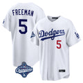 LA.Dodgers #5 Freddie Freeman Player White World Series Meet Home Game Hdoa Stitched Jerseys