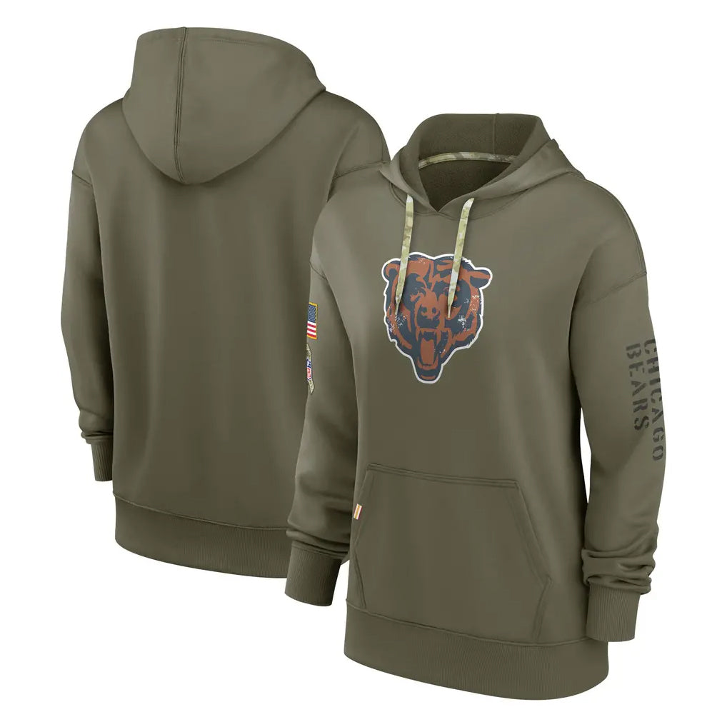 C.Bears ## Bears Blank Player Olive Salute to Service Pullover Hoodies Hdoa Stitched Jerseys