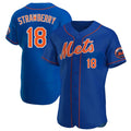 NY.Mets #18 Darryl Strawberry Player Royal Limited Elite Home Hdoa Stitched Jerseys