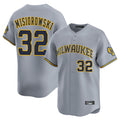 M.Brewers #32 Jacob Misiorowski Player Gray Home Limited Hdoa Stitched Jerseys