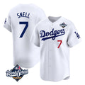 LA.Dodgers #7 Blake Snell Player White Game Limited World Series Home Hdoa Stitched Jerseys