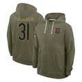C.Bears #31 Dillon Thieneman Player Olive Salute to Service Pullover Hoodies Limited Hdoa Stitched Jerseys