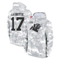 C.Panthers #17 Xavier Legette Player Arctic Camo Salute to Service Pullover Hoodies Limited Game Hdoa Stitched Jerseys
