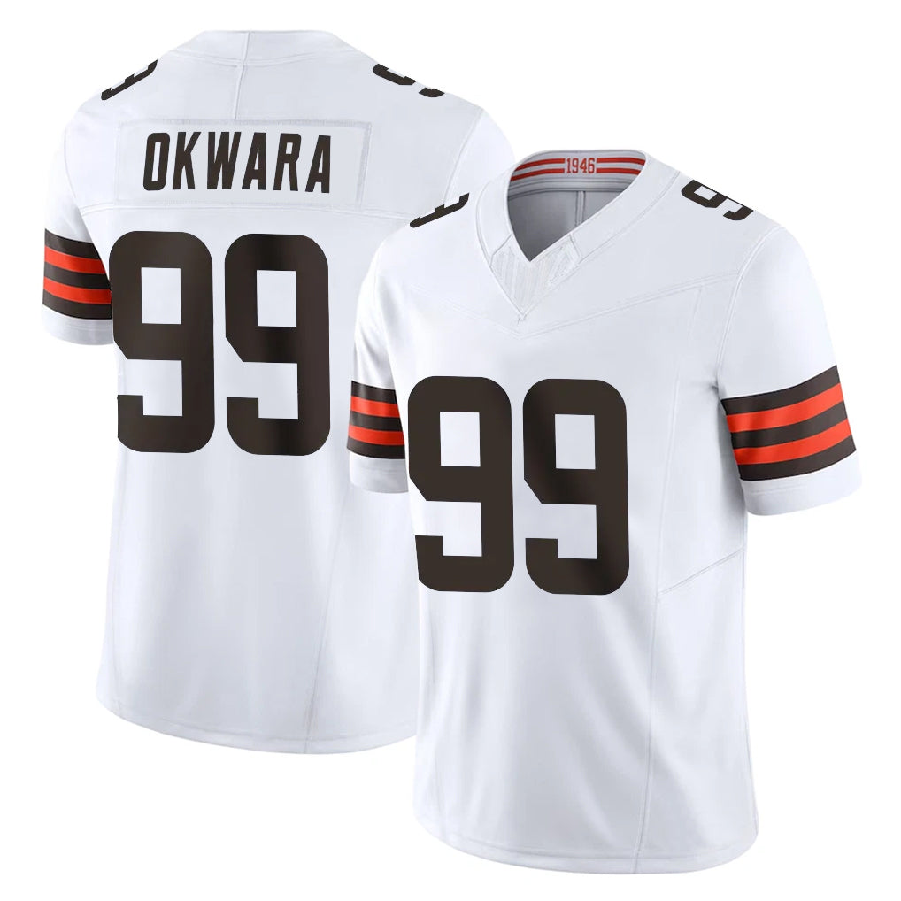 C.Browns #99 Julian Okwara Player White Vapor F.U.S.E. Limited Home Game Hdoa Stitched Jerseys