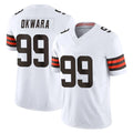 C.Browns #99 Julian Okwara Player White Vapor F.U.S.E. Limited Home Game Hdoa Stitched Jerseys