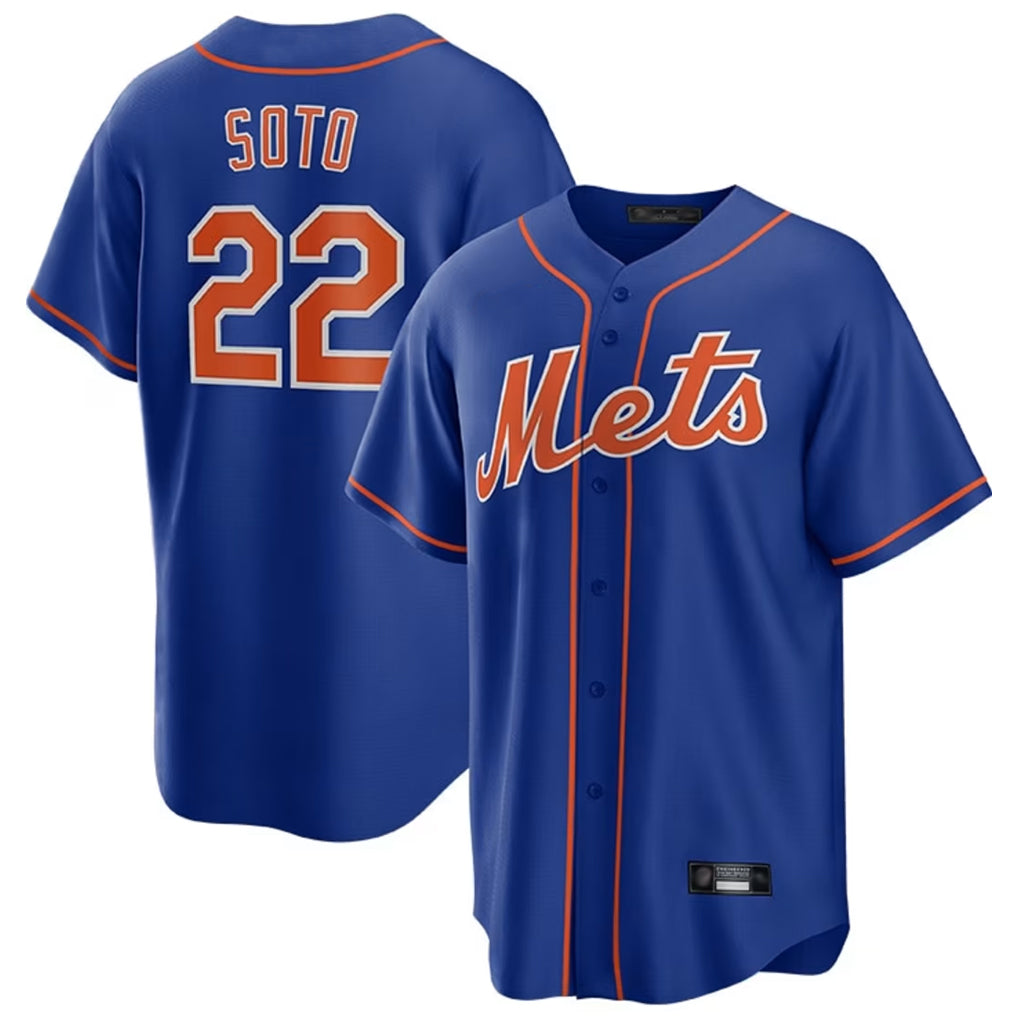 NY.Mets #22 Juan Soto Player Royal Home Game Hdoa Stitched Jerseys
