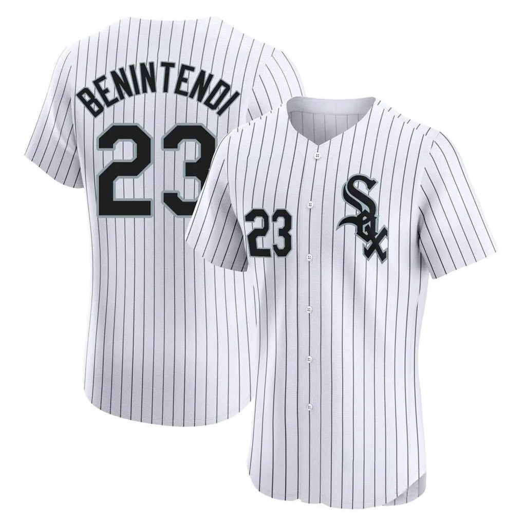 C.White Sox #23 Andrew Benintendi Player White Stripe Limited Elite Home Hdoa Stitched Jerseys