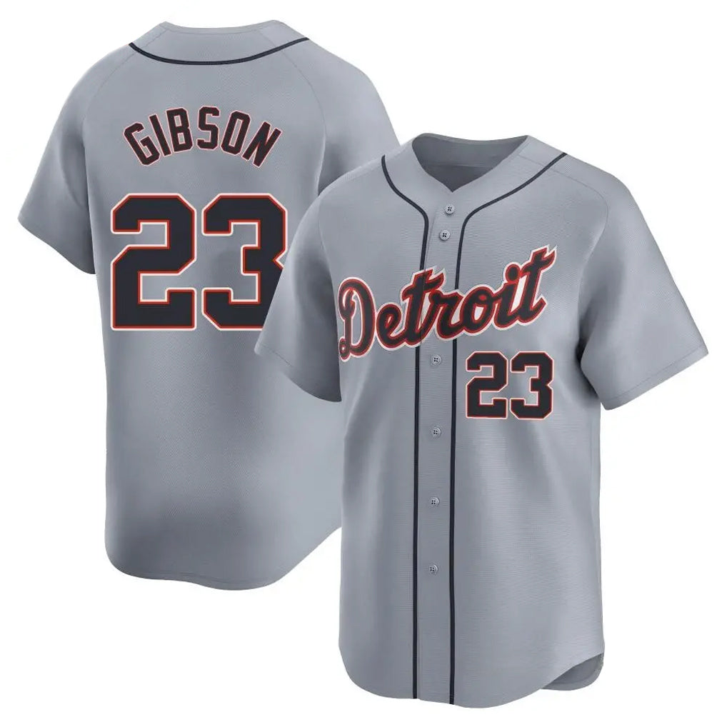 D.Tigers #23 Kirk Gibson Player Gray Home Limited Hdoa Stitched Jerseys
