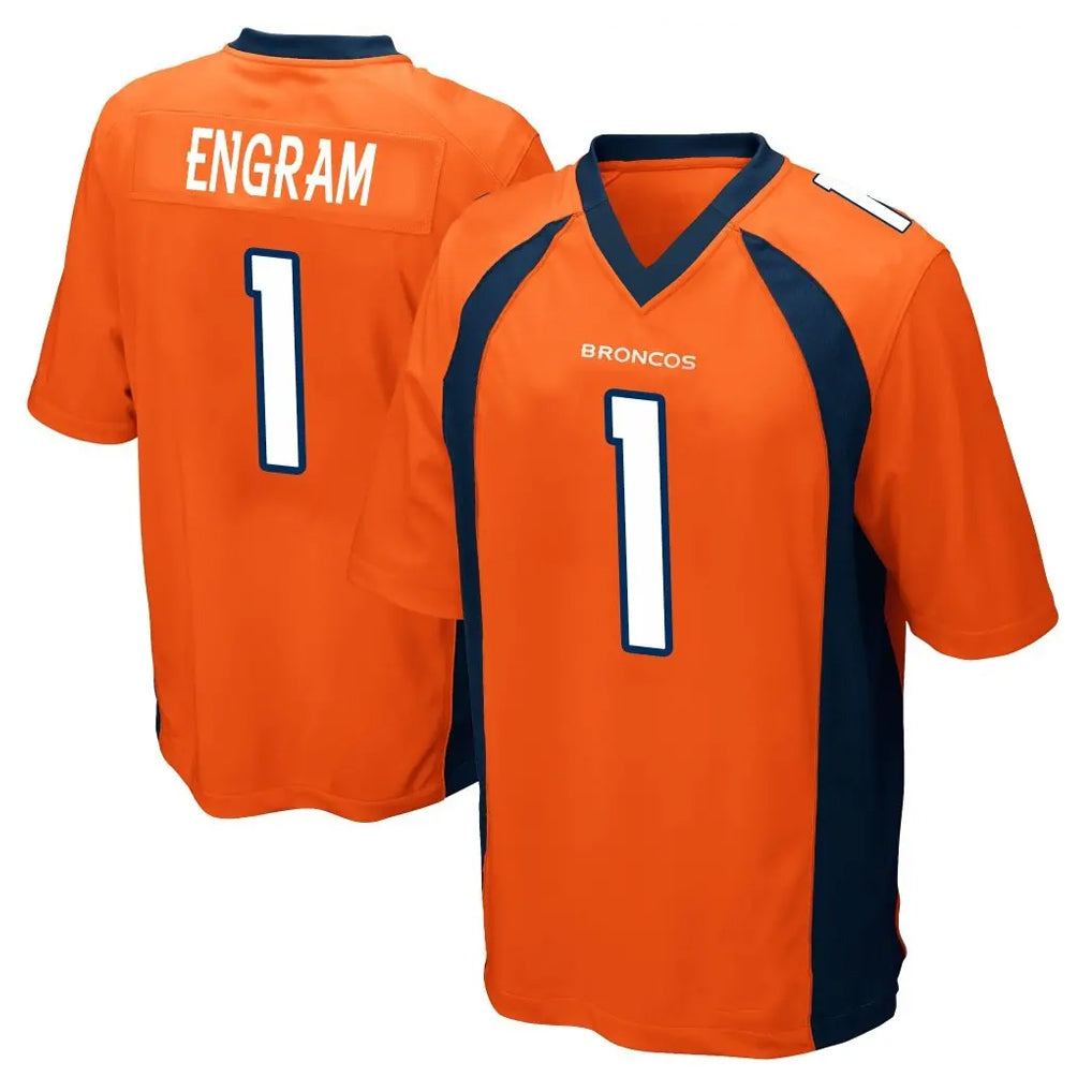 D.Broncos #1 Evan Engram Player Orange Color Home Game Hdoa Stitched Jerseys