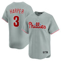 P.Phillies #3 Bryce Harper Player Gray Home Limited Hdoa Stitched Jerseys