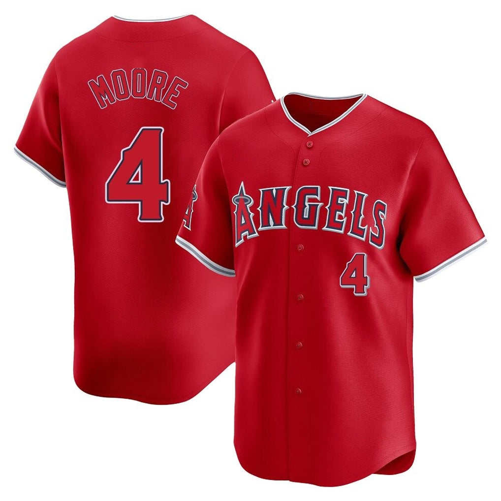 LA.Angels #4 Christian Moore Player Red Home Limited Hdoa Stitched Jerseys