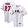 LA.Angels #27 Mike Trout Player White Home Game Hdoa Stitched Jerseys