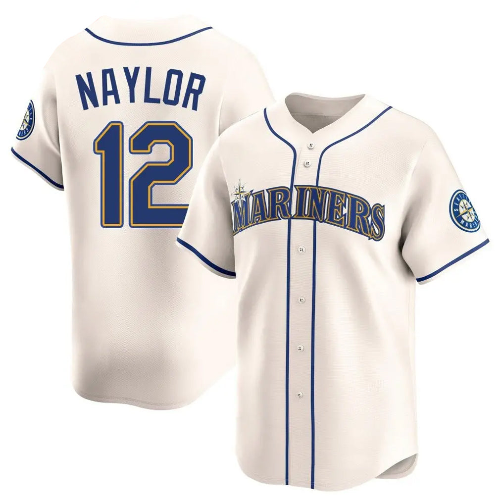 S.Mariners #12 Josh Naylor Player Cream Home Limited Hdoa Stitched Jerseys