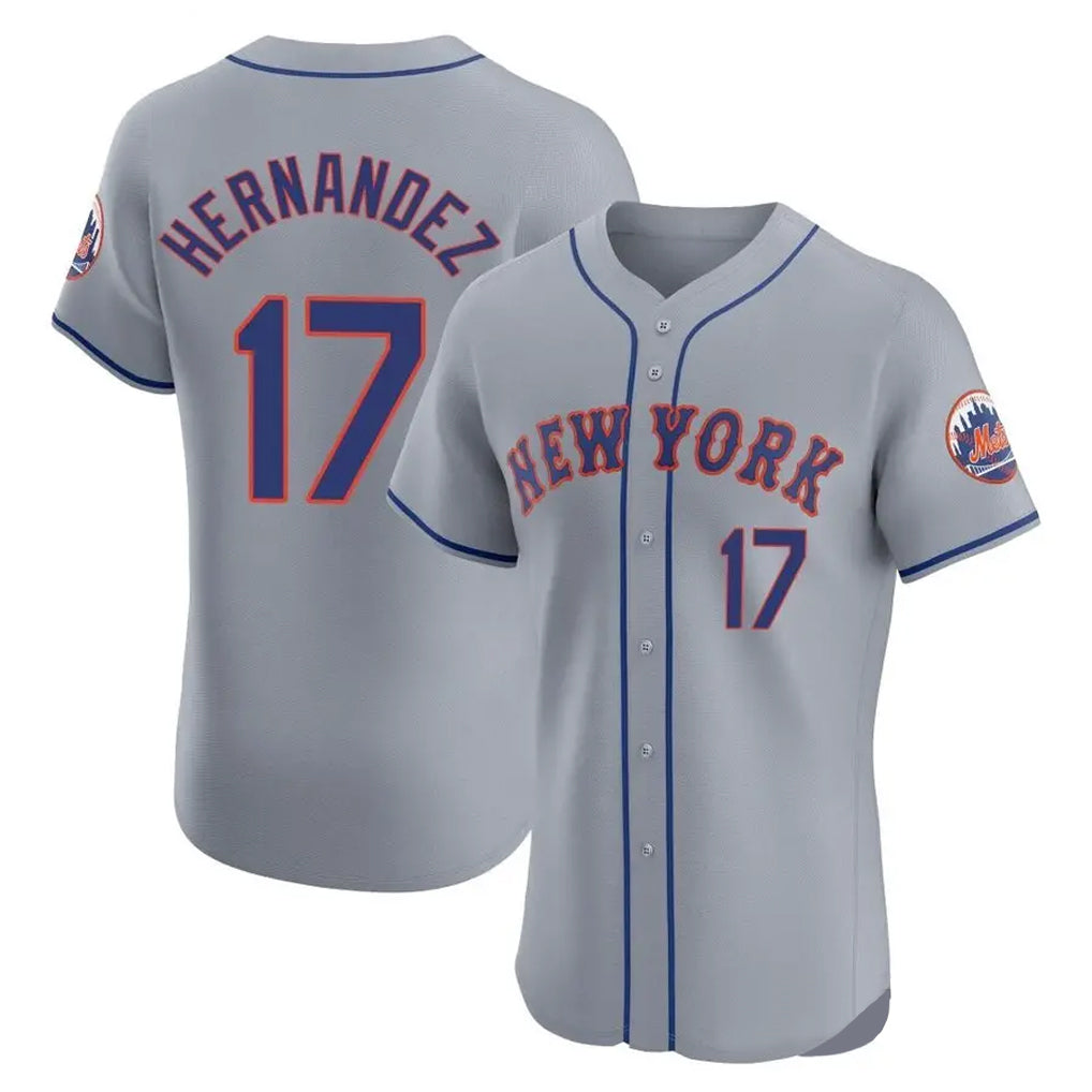 NY.Mets #17 Keith Hernandez Player Gray Road Limited Elite Home Hdoa Stitched Jerseys