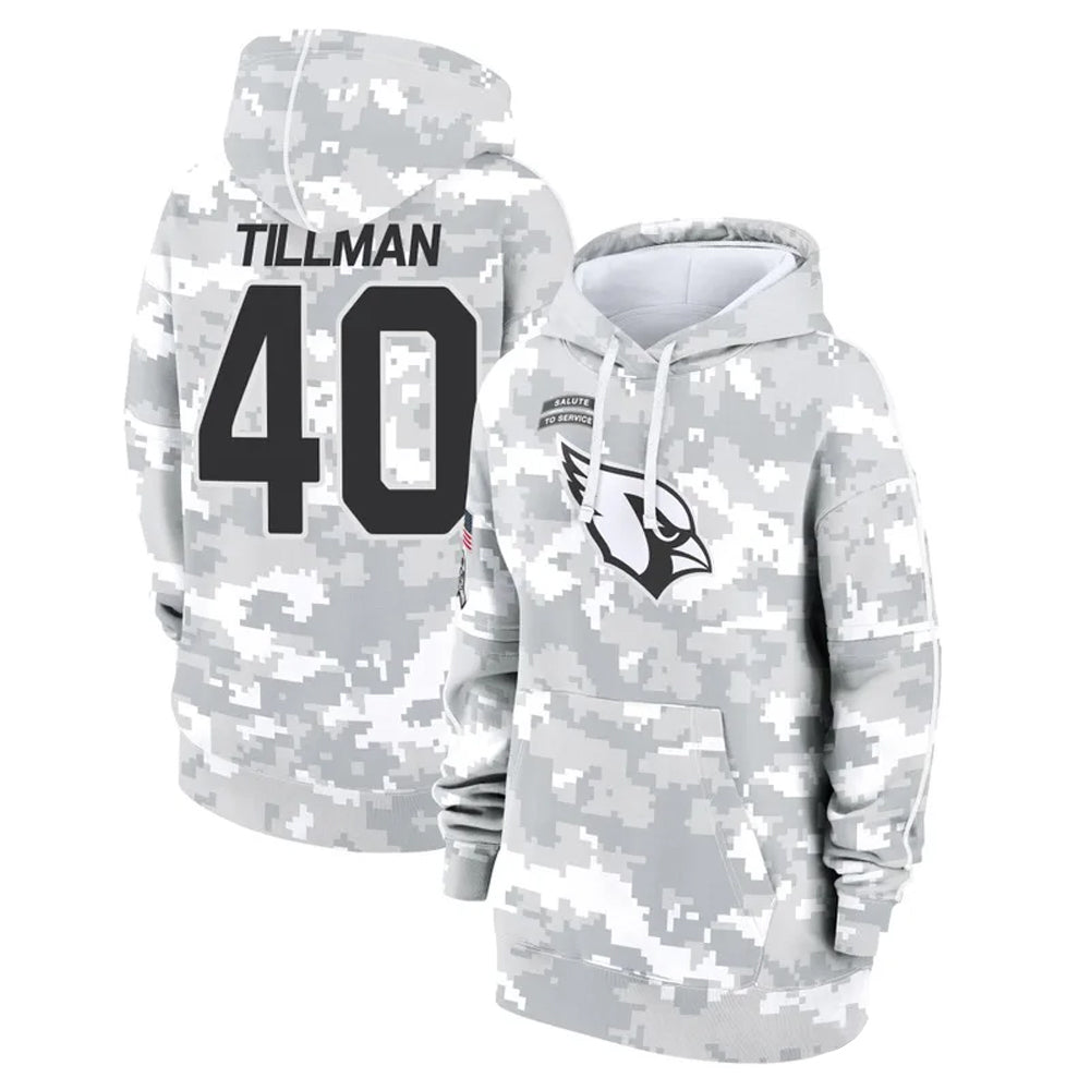 A.Cardinals #40 Pat Tillman Player Arctic Camo Salute to Service Limited Hoodie Hdoa Stitched Jerseys