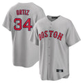 B.Red Sox #34 David Ortiz Player Gray Road Home Game Hdoa Stitched Jerseys