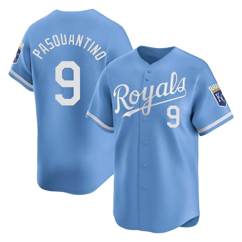 KC.Royals #9 Vinnie Pasquantino Player Light Blue Alt Limited Home Hdoa Stitched Jerseys