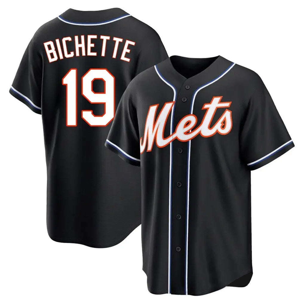 NY.Mets #19 Bo Bichette Player Black Fashion Out Game Hdoa Stitched Jerseys