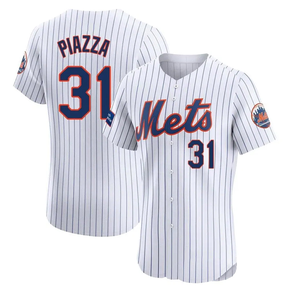 NY.Mets #31 Mike Piazza Player White Home Limited Elite Hdoa Stitched Jerseys