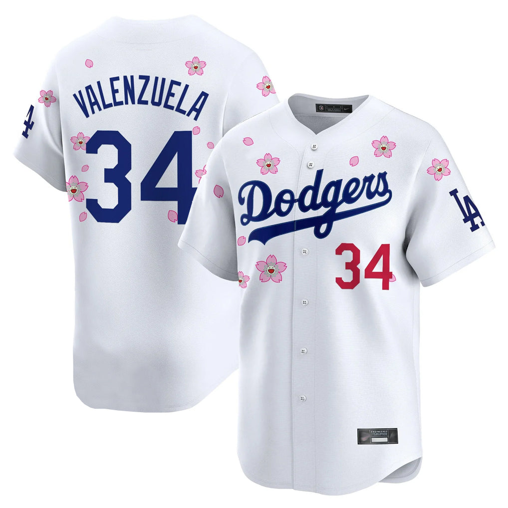 LA.Dodgers #34 Fernando Valenzuela Player White Tokyo Series Vapor Premier Limited Hdoa Stitched Jerseys