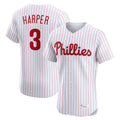 P.Phillies #3 Bryce Harper Player White Home Limited Elite Hdoa Stitched Jerseys