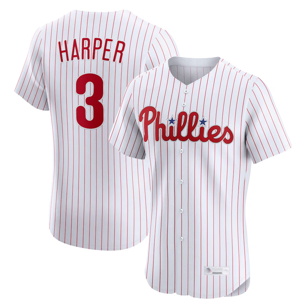 P.Phillies #3 Bryce Harper Player White Home Limited Elite Hdoa Stitched Jerseys