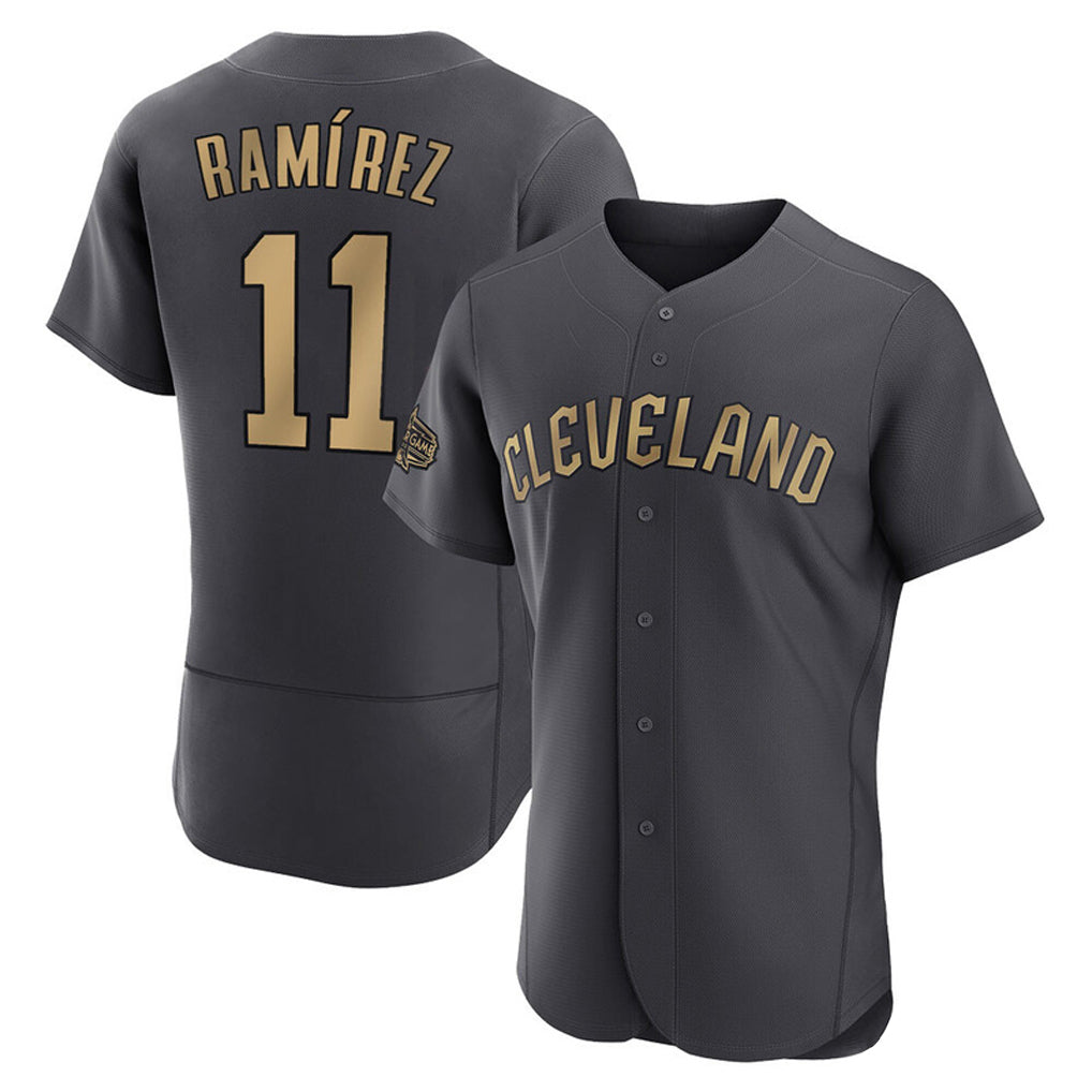 C.Guardians #11 Jose Ramirez Player Charcoal All-Star Limited Elite Home Hdoa Stitched Jerseys