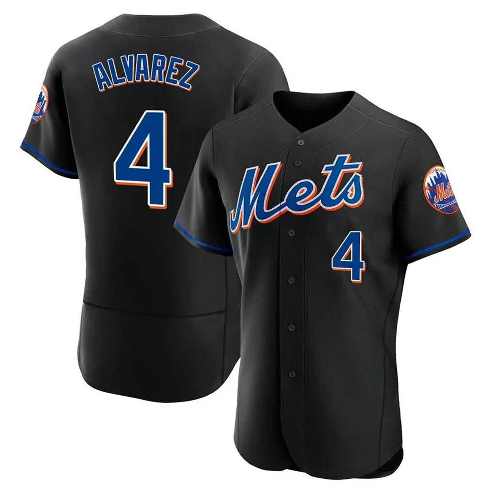 NY.Mets #4 Francisco Alvarez Player Black Replica Home Limited Elite Hdoa Stitched Jerseys
