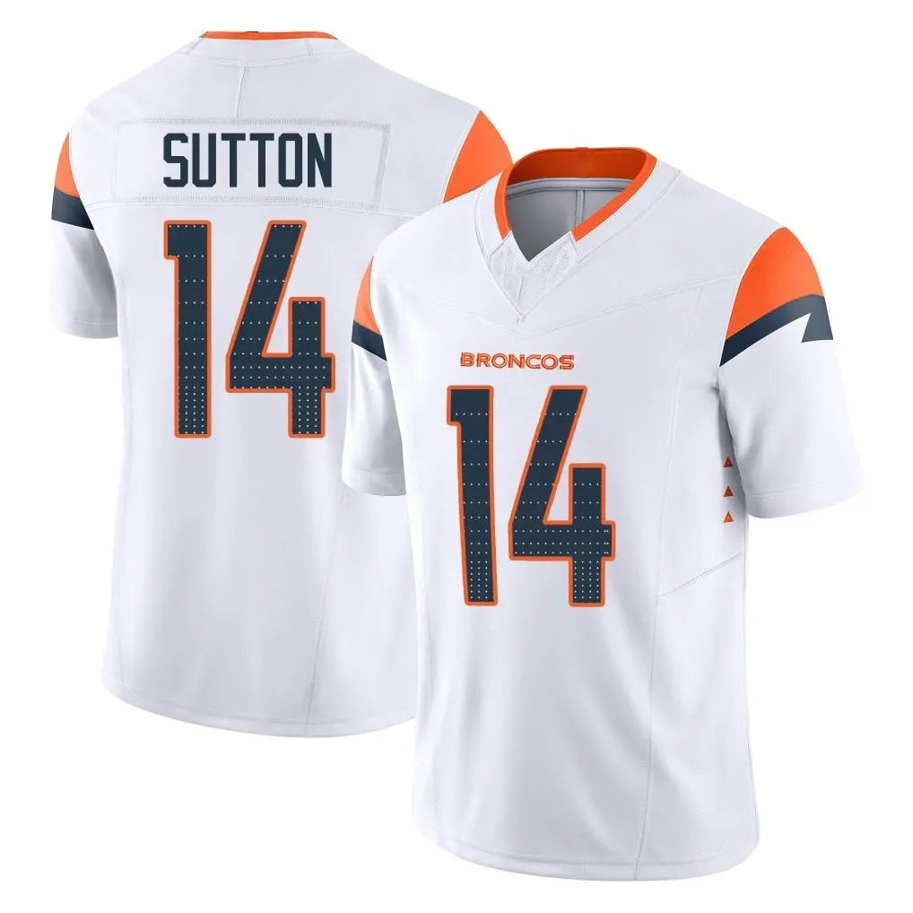 D.Broncos #14 Courtland Sutton Player White Limited Vapor F.U.S.E. Home Game Hdoa Stitched Jerseys