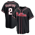P.Phillies #2 Justin Crawford Player Black Fashion Out Home Game Hdoa Stitched Jerseys