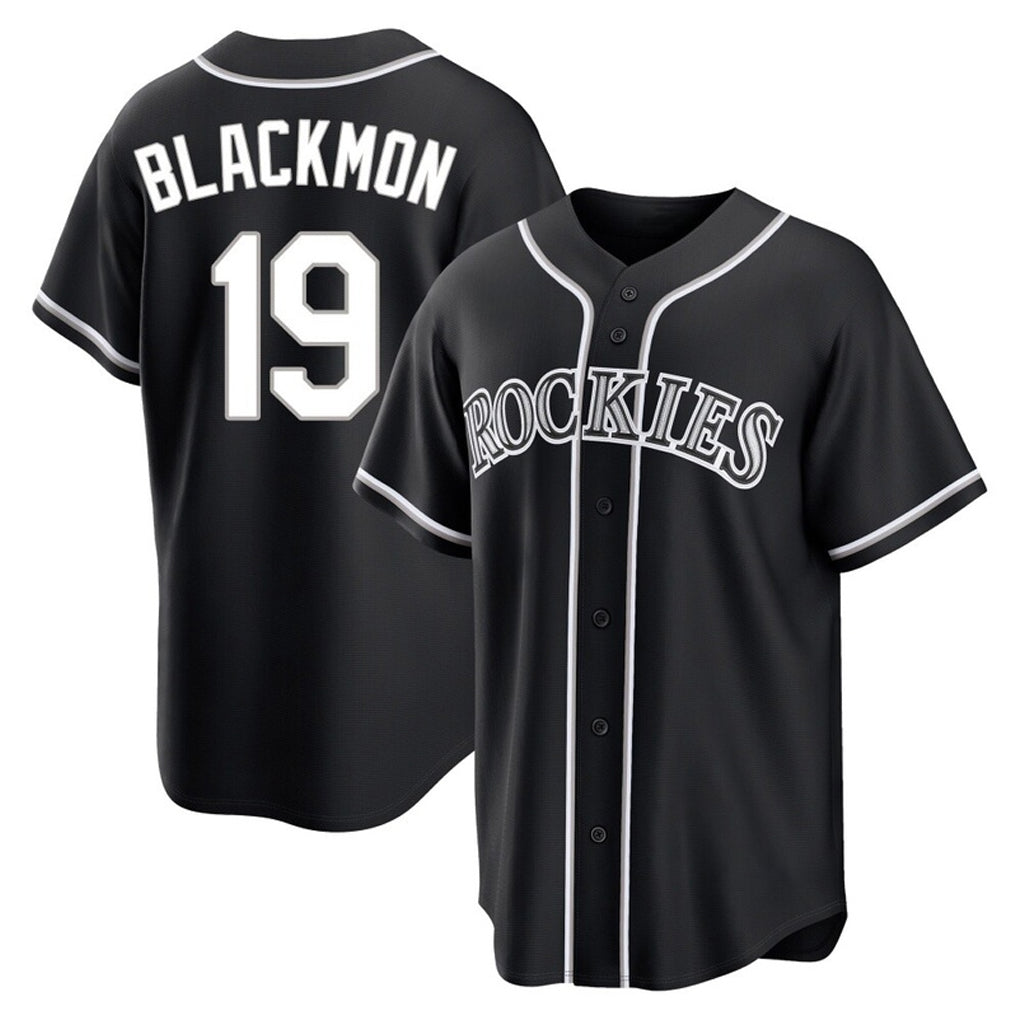C.Rockies #19 Charlie Blackmon Player Black Fashion Out Home Game Hdoa Stitched Jerseys