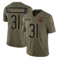 C.Bears #31 Dillon Thieneman Player Olive Salute to Service Limited Home Game Hdoa Stitched Jerseys