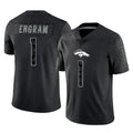D.Broncos #1 Evan Engram Player Black Reflective Limited Hdoa Stitched Jerseys