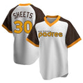 S.Diego Padres #30 Gavin Sheets Player White Home Cooperstown Collection Replica Game Hdoa Stitched Jerseys