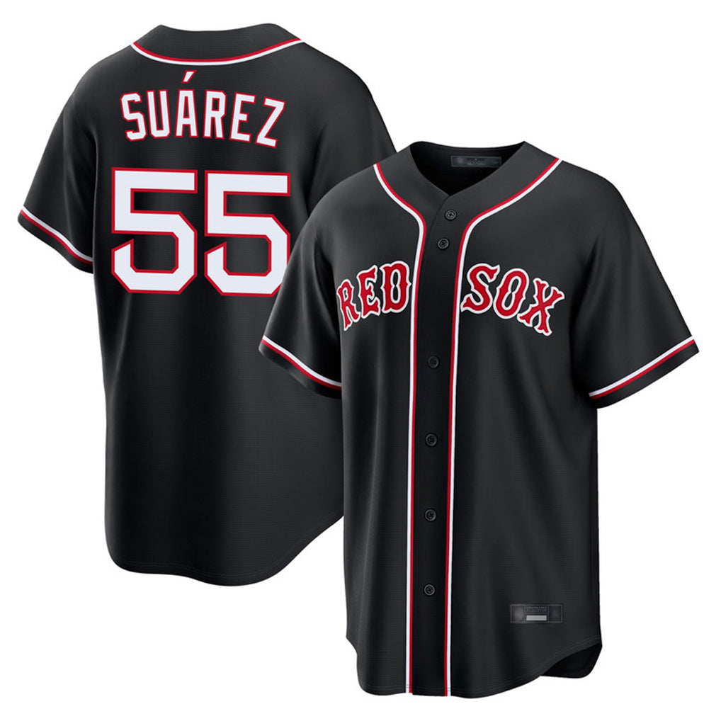 B.Red Sox #55 Ranger Su¨¢rez Player Black Out Home Game Hdoa Stitched Jerseys