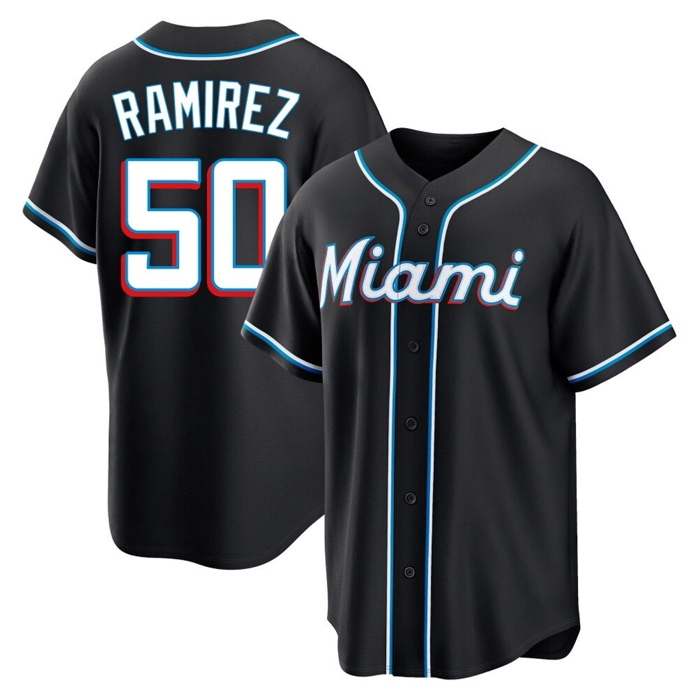 M.Marlins #50 Agustin Ramirez Player Black Fashion Out Home Game Hdoa Stitched Jerseys