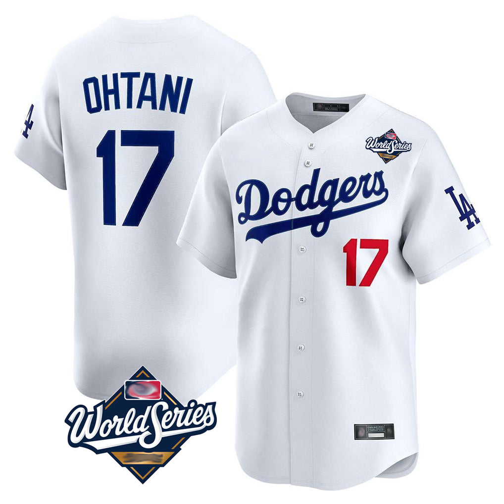LA.Dodgers #17 Shohei Ohtani Player White World Series Limited Home Hdoa Stitched Jerseys