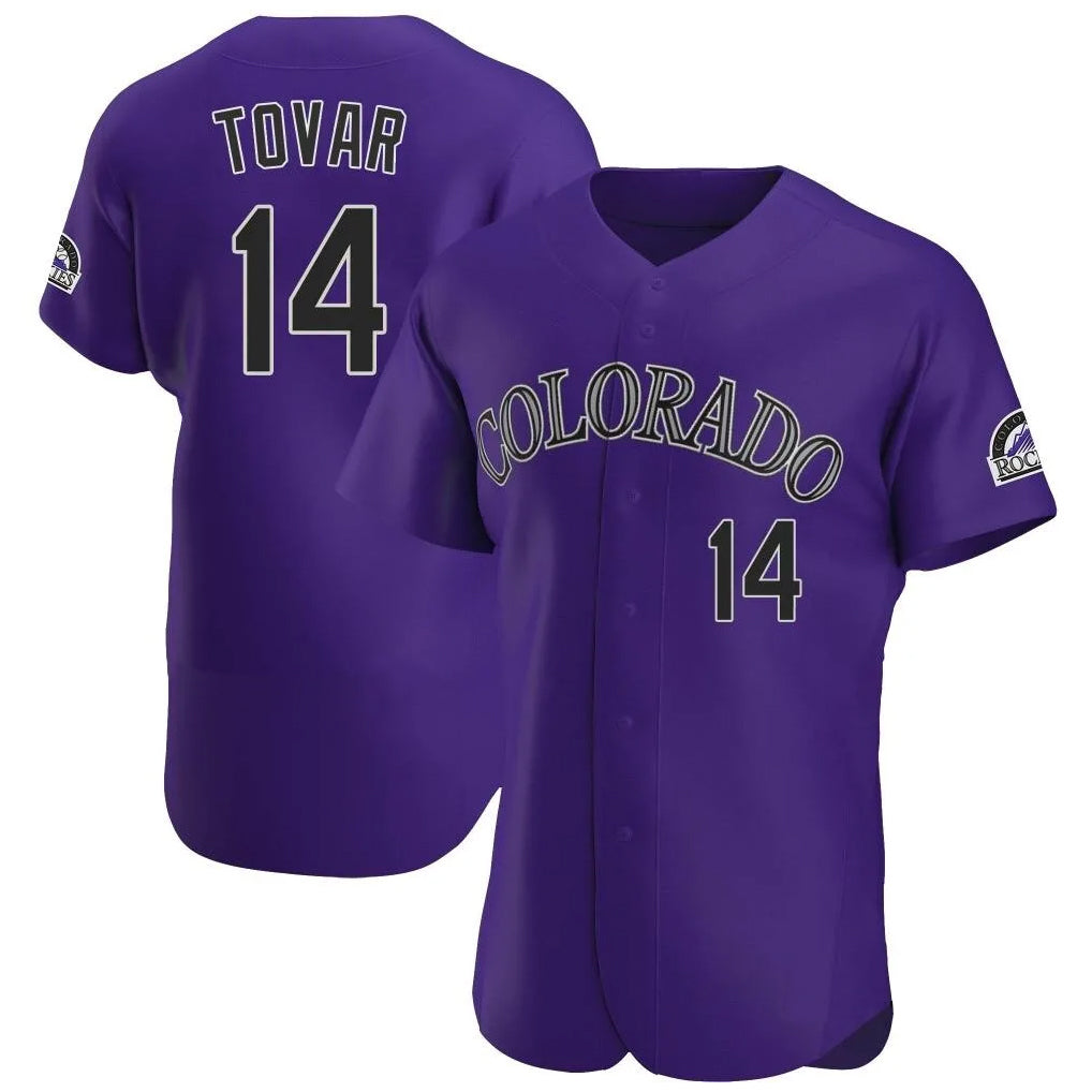 C.Rockies #14 Ezequiel Tovar Player Purple Limited Elite Home Hdoa Stitched Jerseys