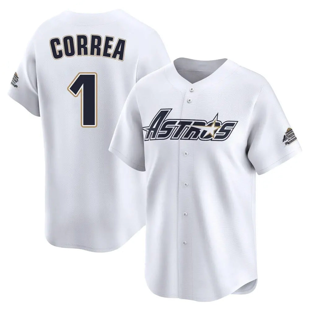 H.Astros #1 Carlos Correa Player White Throwback Cooperstown Collection Limited Hdoa Stitched Jerseys
