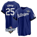 LA.Dodgers #25 Tommy Edman Player Royal World Series City Connect Home Game Hdoa Stitched Jerseys